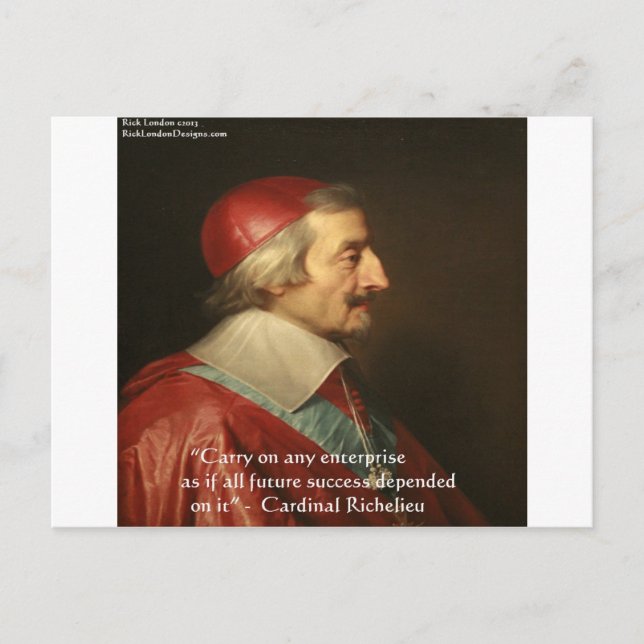 Cardinal Richelieu Success Wisdom Quote Postcard (Front)