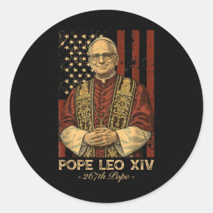 Cardinal Robert Francis Prevost Pope Leo Xiv Ameri Classic Round Sticker