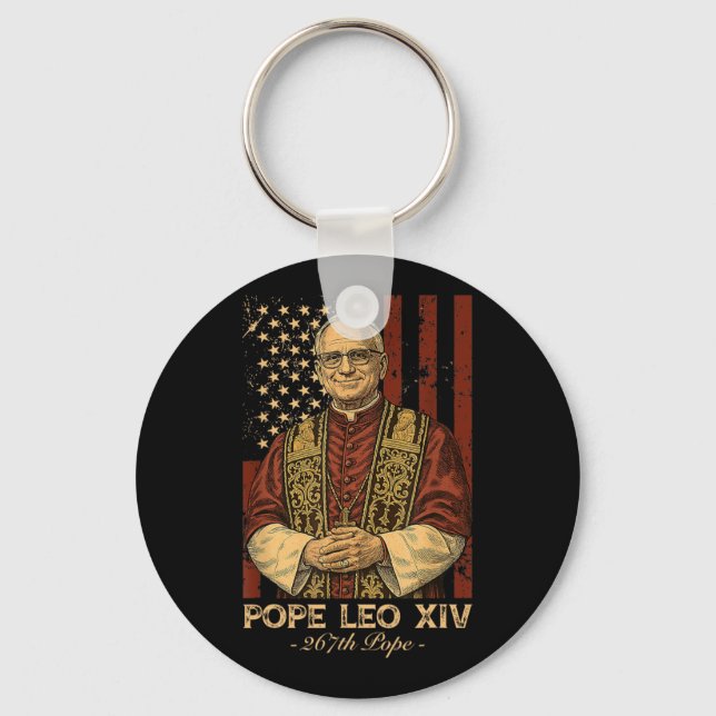 Cardinal Robert Francis Prevost Pope Leo Xiv Ameri Key Ring (Front)
