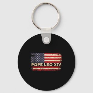 Cardinal Robert Prevost Pope Leo Xiv 2025 Us Flag Key Ring