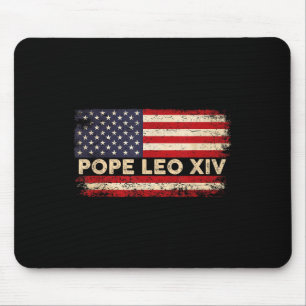 Cardinal Robert Prevost Pope Leo Xiv 2025 Us Flag Mouse Pad