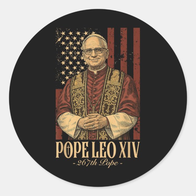Cardinal Robert Prevost Pope Leo Xiv  Classic Round Sticker (Front)