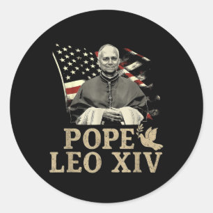 Cardinal Robert Prevost Shirt Pope Leo Xiv  Classic Round Sticker