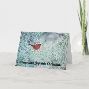 Cardinal Snowy Branch Tree Christmas Card