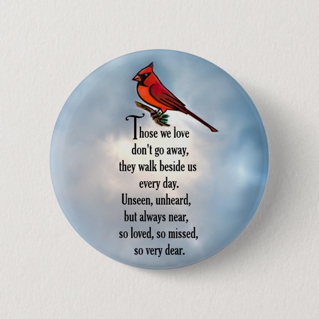 Cardinal "So Loved" Poem 6 Cm Round Badge (Front)