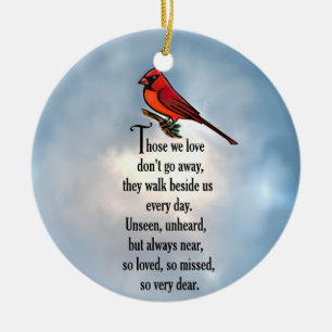 Cardinal "So Loved" Poem Ceramic Ornament