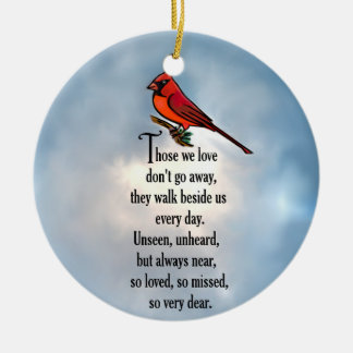 Cardinal "So Loved" Poem Ceramic Ornament
