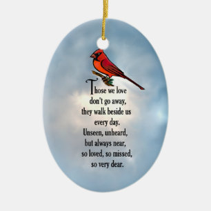 Cardinal "So Loved" Poem Ceramic Tree Decoration