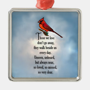 Cardinal "So Loved" Poem Metal Tree Decoration
