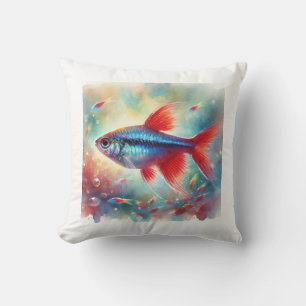 Cardinal Tetra 230824AREF118 - Watercolor Cushion