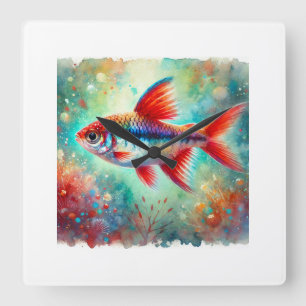 Cardinal tetra 250924AREF127 - Watercolor Square Wall Clock