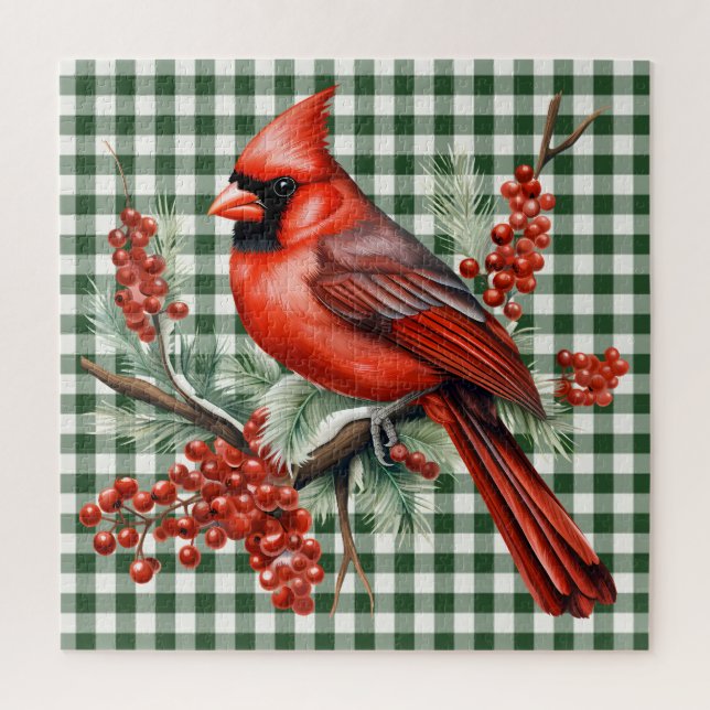 Cardinal Throw Pillow Jigsaw Puzzle (Vertical)