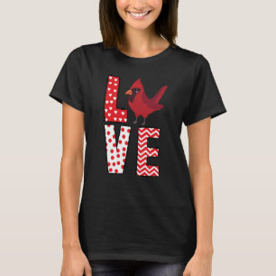 Cardinal Valentines Day Love Valentine Cute Hearts T-Shirt