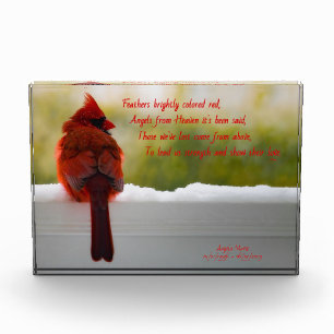 Cardinal w/Visitor From Heaven poem (customizable) Photo Block
