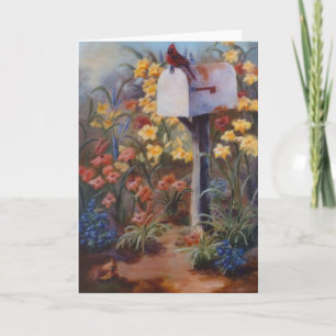 Cardinal Waiting For the Mail Card