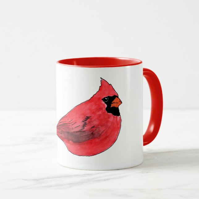 Cardinal Water Colour Art Mug (Front Right)