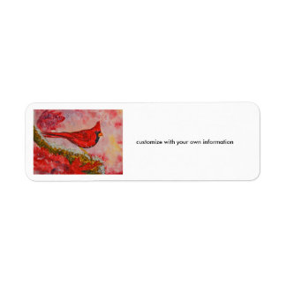 Cardinal Watercolor Custom Label Return Address Label