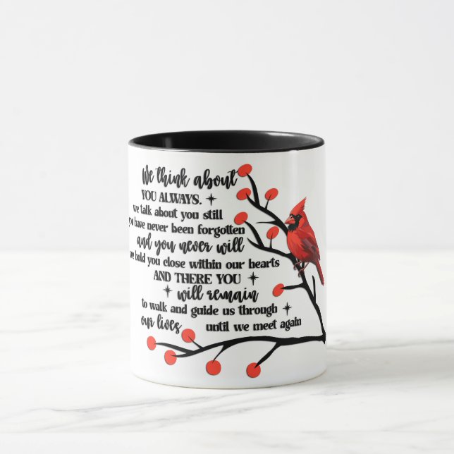 Cardinal/We Think About You Always Mug (Center)