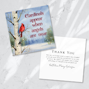 Cardinal Winter Snow Sympathy Funeral Thank You Card