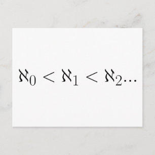 Cardinality of infinite sets postcard