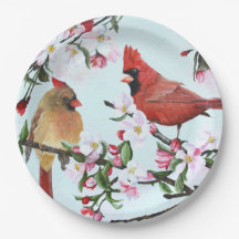 Cardinals and Apple Blossoms