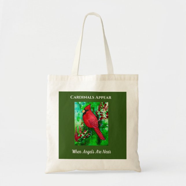 Cardinals Appear Angels Are Near Inspiration Tote Bag (Front)