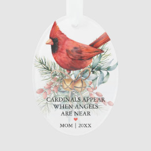 Cardinals Appear Holiday Greenery Ornament
