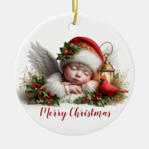 Cardinals appear when angels are near ceramic ornament