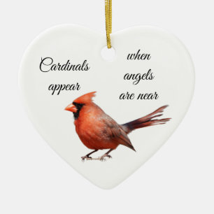 Cardinals appear when angels are near ceramic ornament
