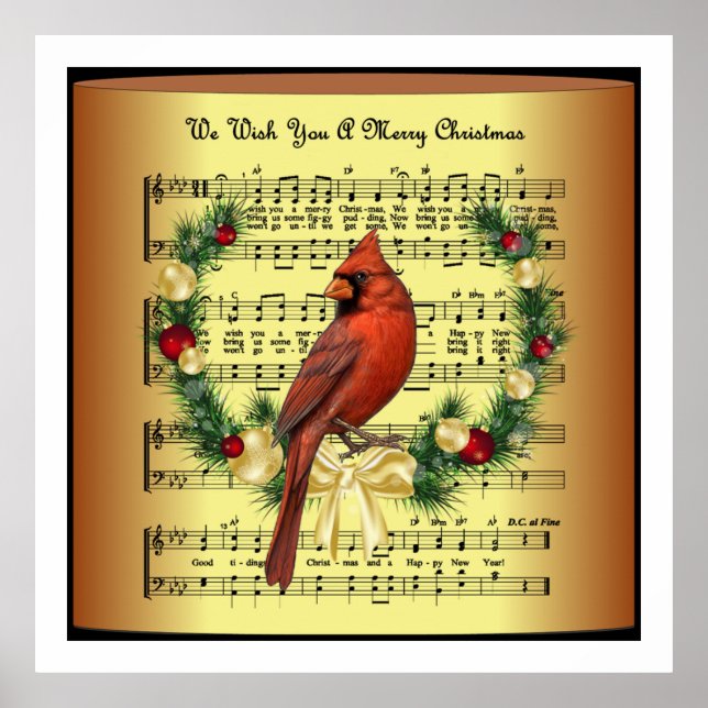 "Cardinals Appear When Angels Are Near" Christmas Poster (Front)