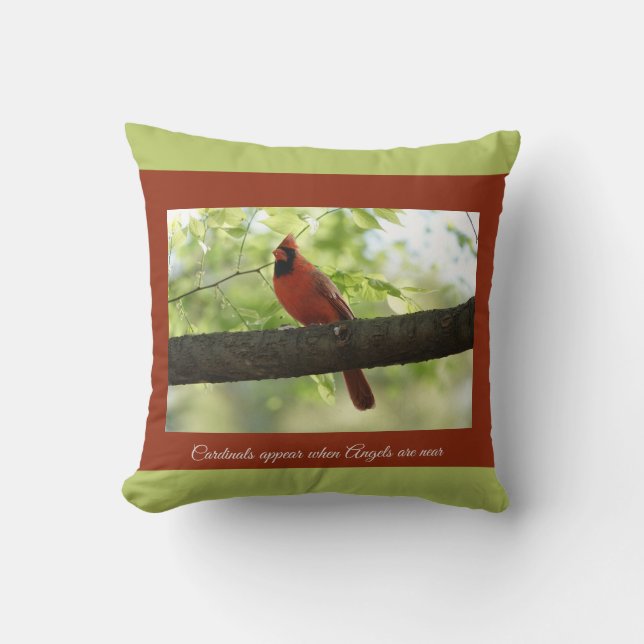Cardinals appear when angels are near! cushion (Front)