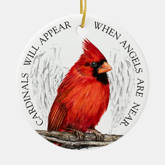 Cardinals Appear When Angels Are Near Customised Ceramic Ornament (Front)