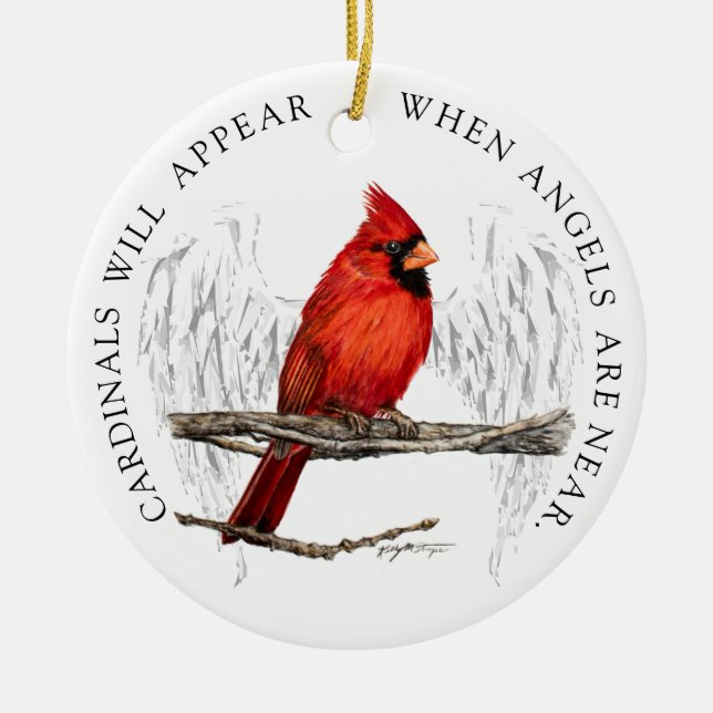 Cardinals Appear When Angels Are Near Ornament (Front)