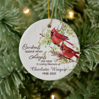 Cardinals Appear When Angels Are Near Personalised Ceramic Ornament