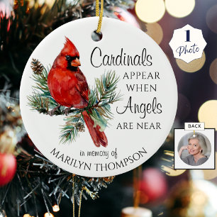 Cardinals Appear When Angels Are Near Photo Ceramic Ornament