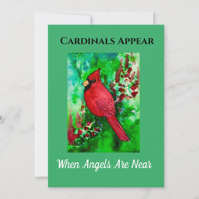 Cardinals Appear When Angels Art Near Card (Front)