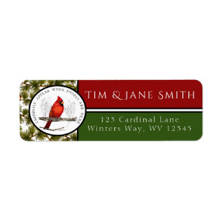 Cardinals Appear When Angels Near Address Label Return Address Label