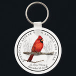 Cardinals Appear When Angels Near Personalised Key Ring<br><div class="desc">This unique keychain features my coloured pencil painting of a lone cardinal. The phrase "Cardinals Appear When Angels Are Near" has special meaning for many people. Some believe that the presence of a cardinal is the spiritual embodiment of a loved one that has passed away.</div>