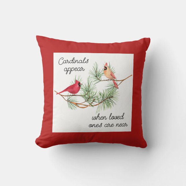 Cardinals appear when loved ones are near cushion (Front)