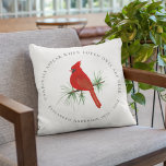 Cardinals Appear When Loved Ones Are Near Cushion<br><div class="desc">Honour your loved one with this beautiful red cardinal tribute. The words read Cardinals appear when loved ones are near. It can be personalised with the name and dates of your loved one.</div>