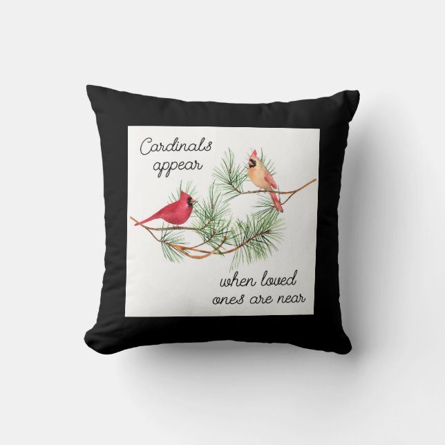Cardinals appear when loved ones are near cushion (Front)
