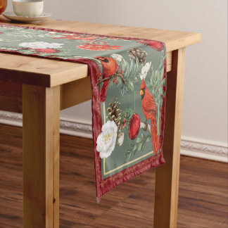 CARDINALS AT CHRISTMAS SHORT TABLE RUNNER