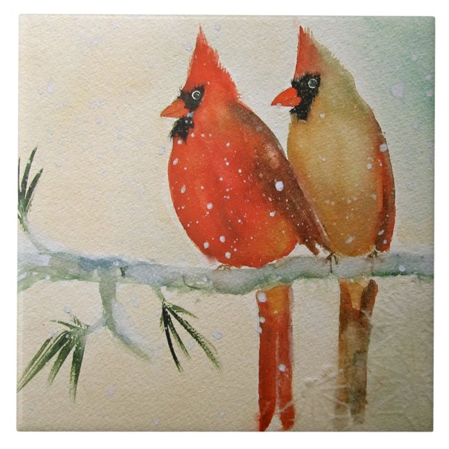 Cardinals Ceramic Kitchen Tile (Front)