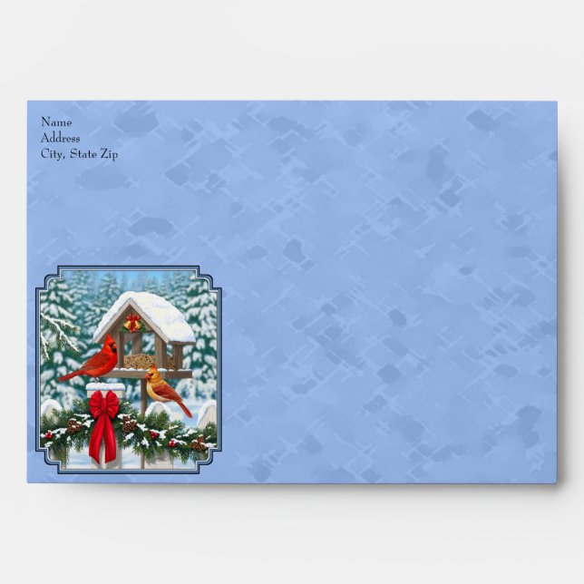 Cardinals Christmas Feast Blue Envelopes (Front)