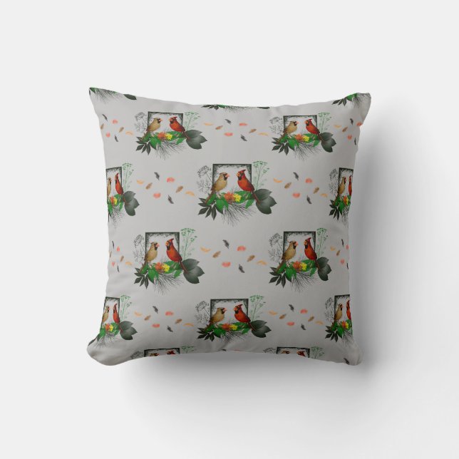 Cardinals Corner Pillow (Silver) (Front)