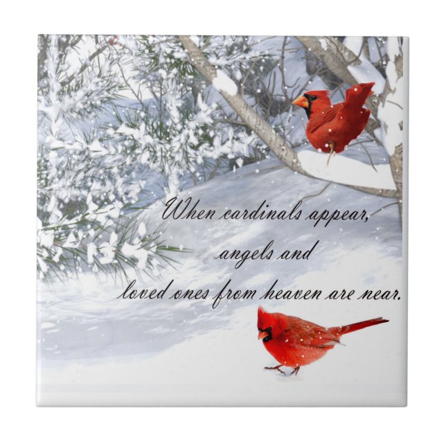 cardinals from heaven ceramic tile (Front)