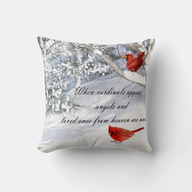 cardinals from heaven cushion (Front)