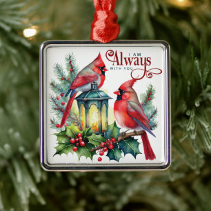 Cardinals  I Am Always With You Metal Ornament