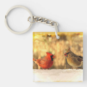 Cardinals in Autumn Key Ring