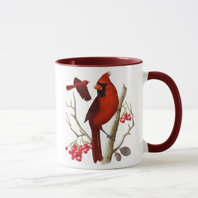 "Cardinals in the Wild" Bird Coffee Mug (Right)